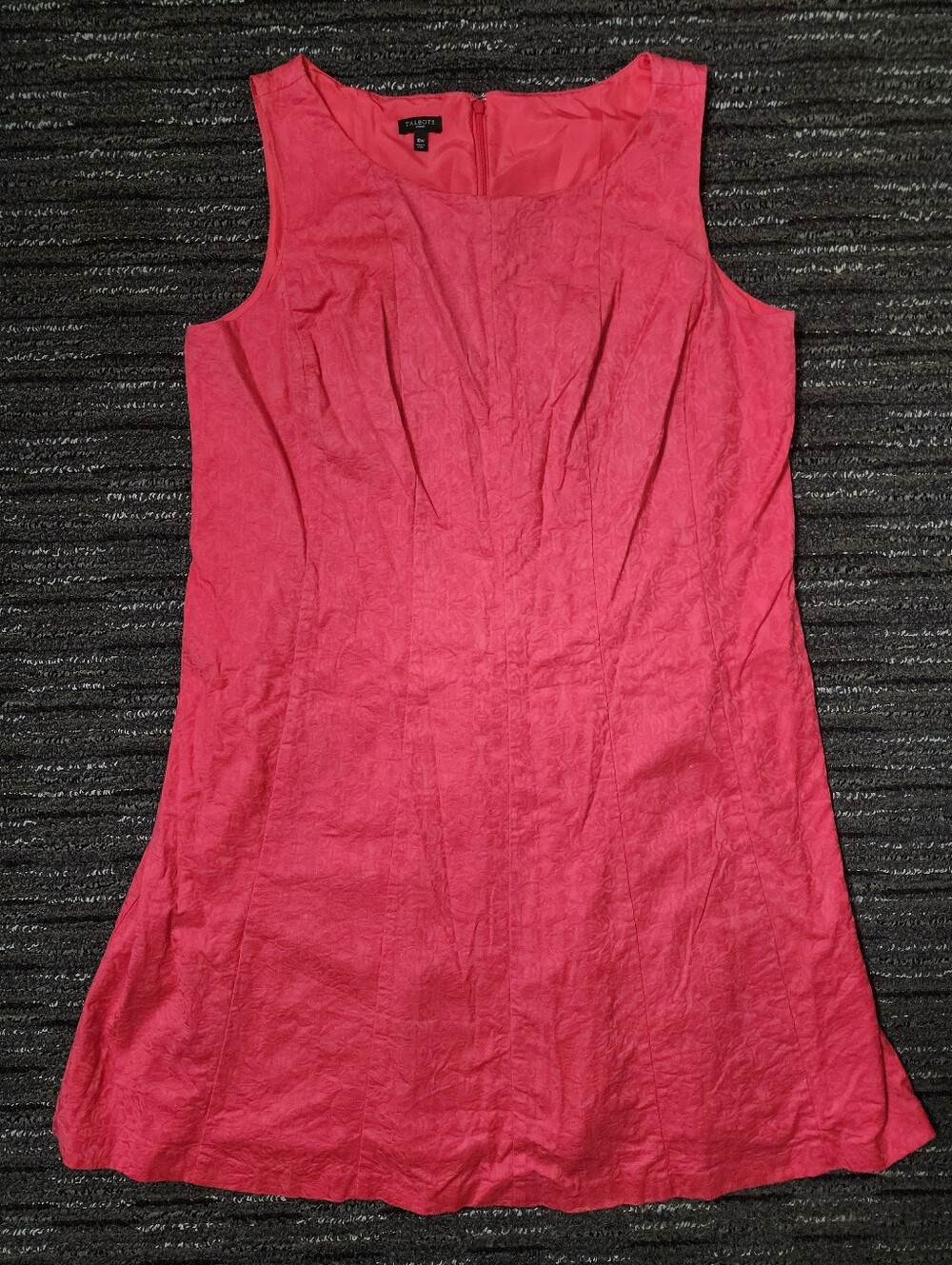 Talbots Pink Floral Brocade Sleeveless Dress Women's Plus Size 18W Cotton Blend
